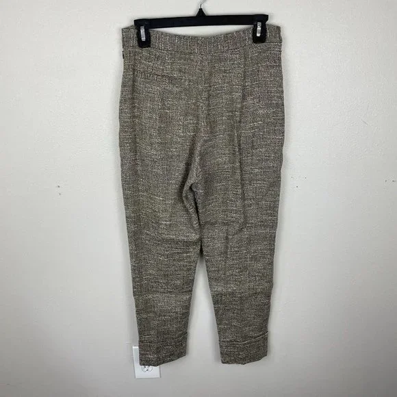 Rachel Comey Westside Pleated Linen Cuff Pants Size 2 Tweed Pockets Side Zip - Picture 7 of 11